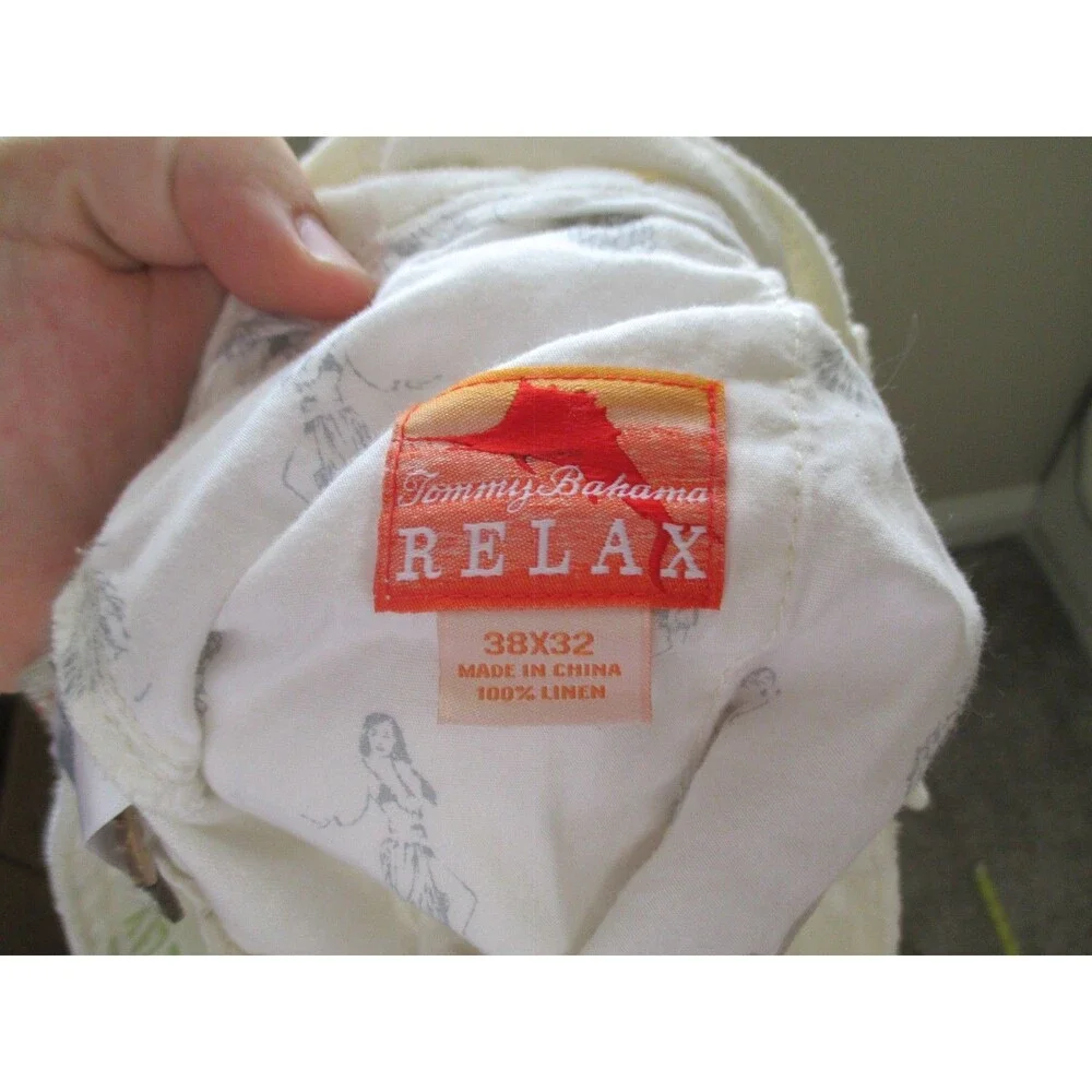 Tommy Bahama Linen Pants Relax Mens 38x32 White